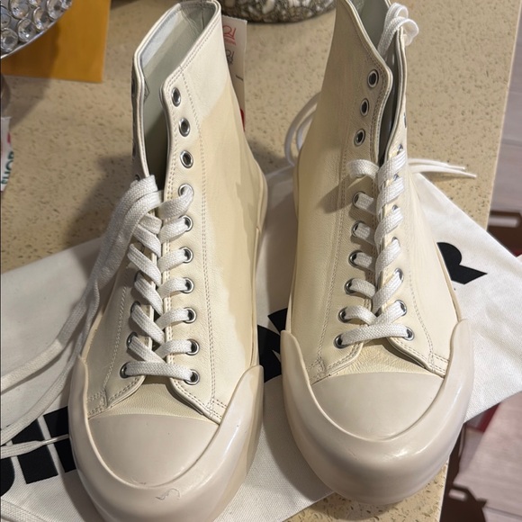 SOLD ‼️‼️Jil Sander High-Top Cream Sneakers - Picture 1 of 4